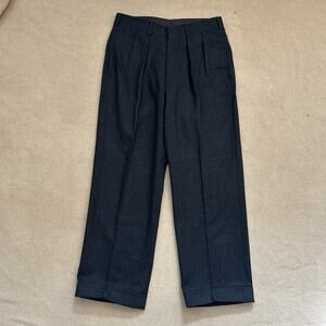 The Andover Shop Double Pleated Wool Cuffed Trousers Pants 28x25